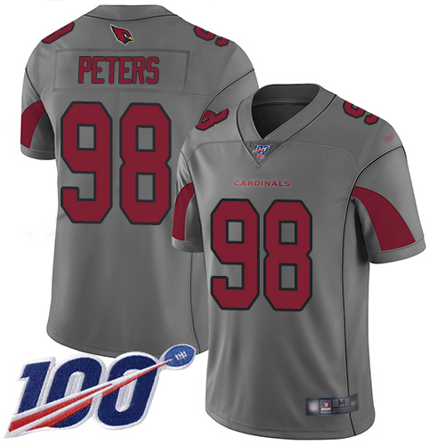 Arizona Cardinals Limited Silver Men Corey Peters Jersey NFL Football #98 100th Season Inverted Legend